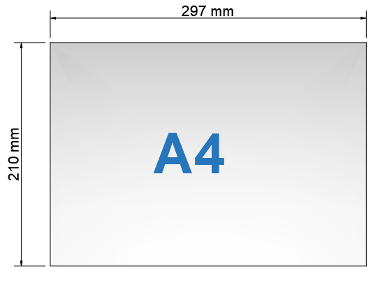 A4 size paper in landscape orientation