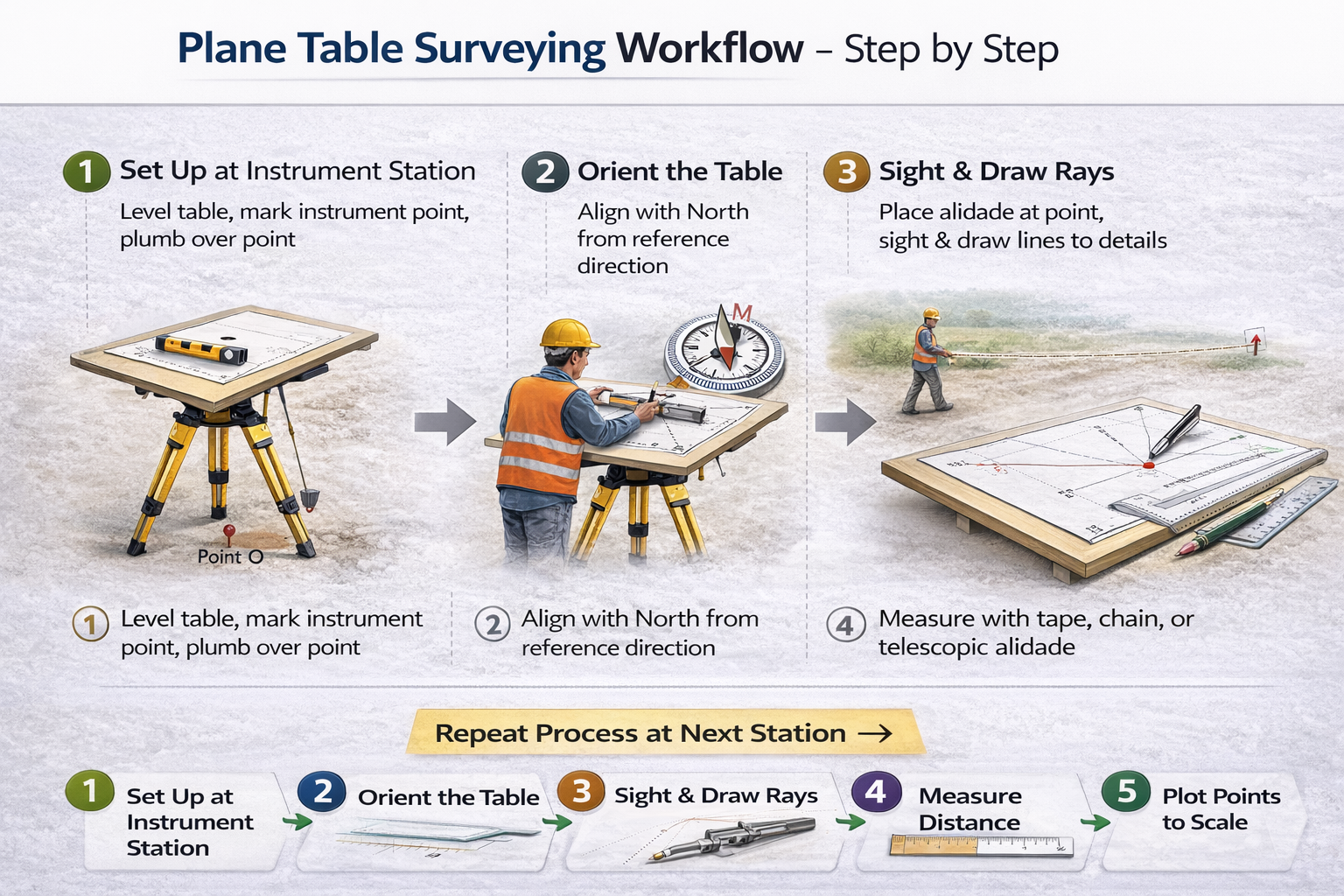 Radiation Method Of Plane Table Surveying | Advantages And ...